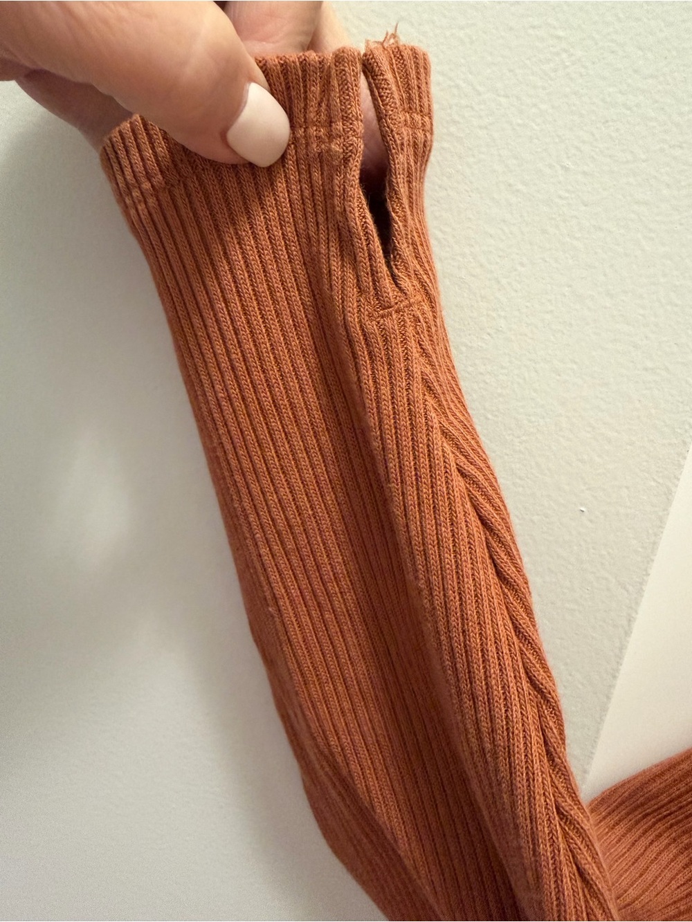 GAP Ribbed Collared Long-Sleeve Dress - Rust Orange - Picture 7 of 7